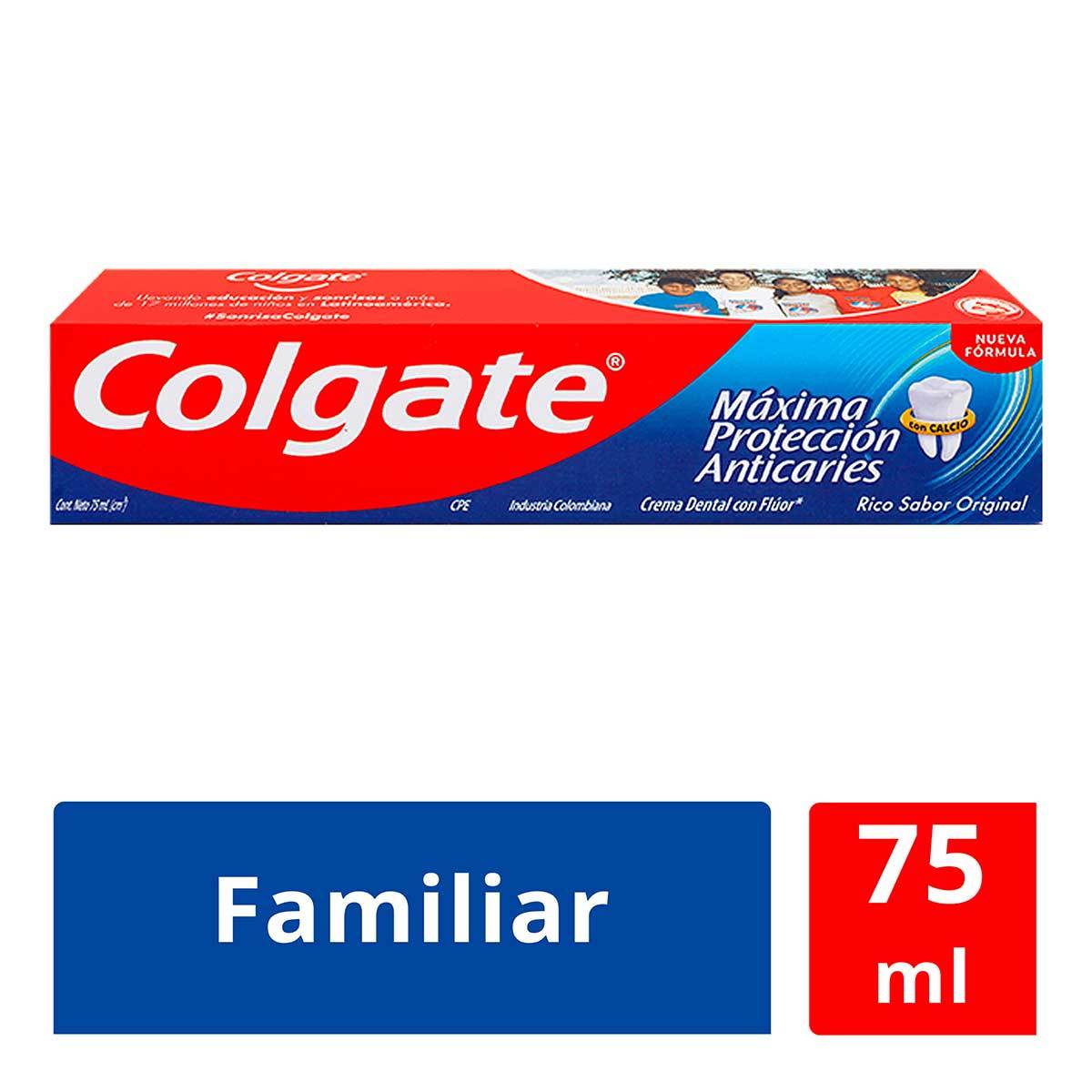 Crema Dental Colgate Máxima Protección Anticaries Menta Caja x 75 mL