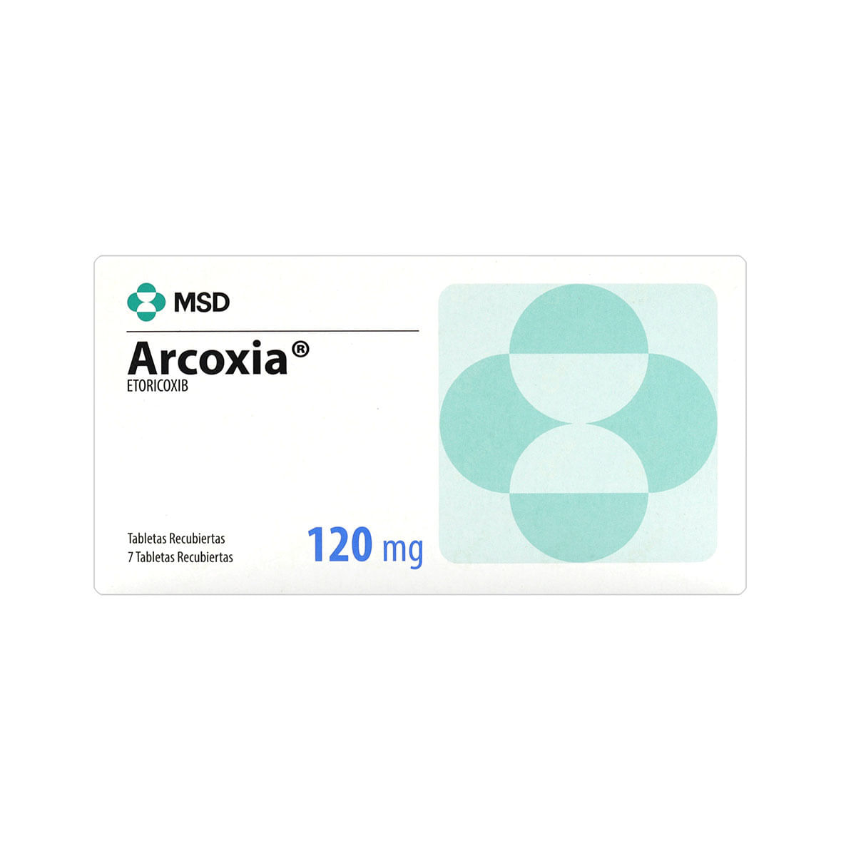 Arcoxia 120 Mg Msd Caja X 7 Tabletas Recubiertas.