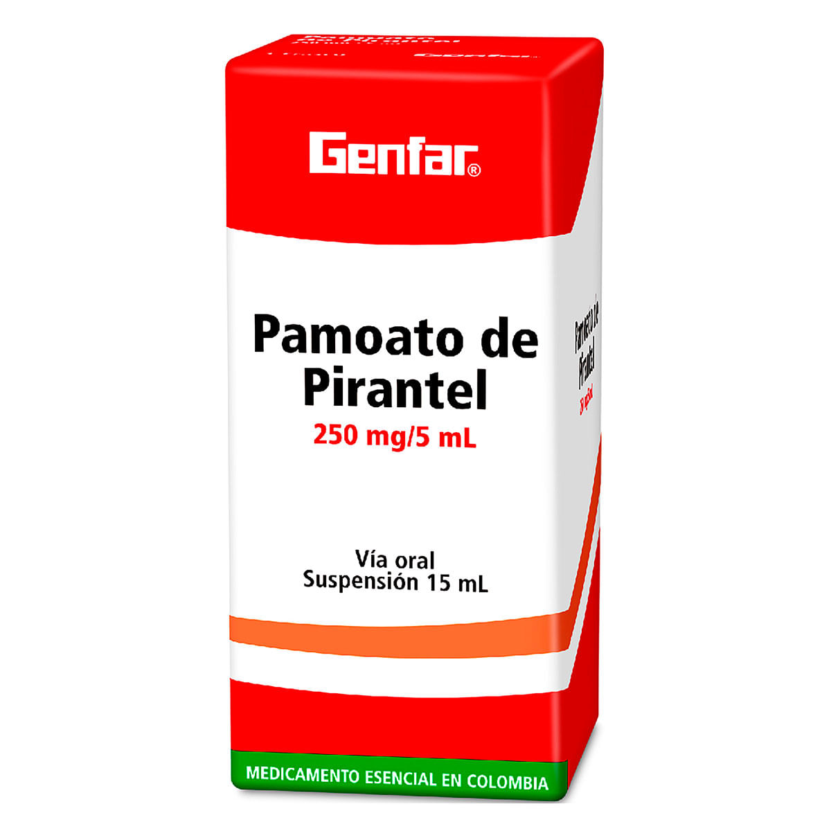 Suspensión Oral Pamoato De Pirantel 250 Mg/5 Ml Genfar Frasco X 15 Ml.