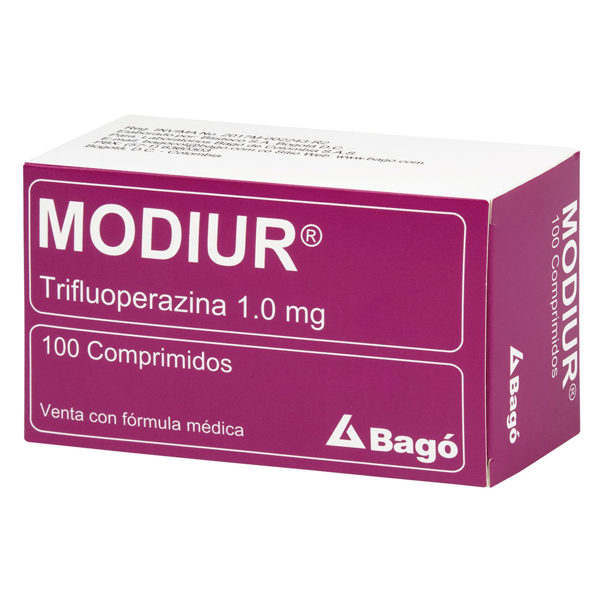 Modiur 1.0 Mg Bagó Caja X 100 Comprimidos.