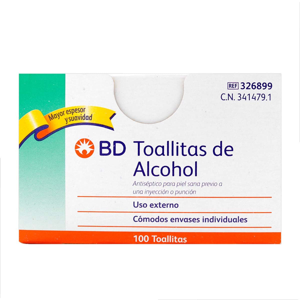 Toallitas Húmedas BD de Alcohol Caja x 100 Uds.