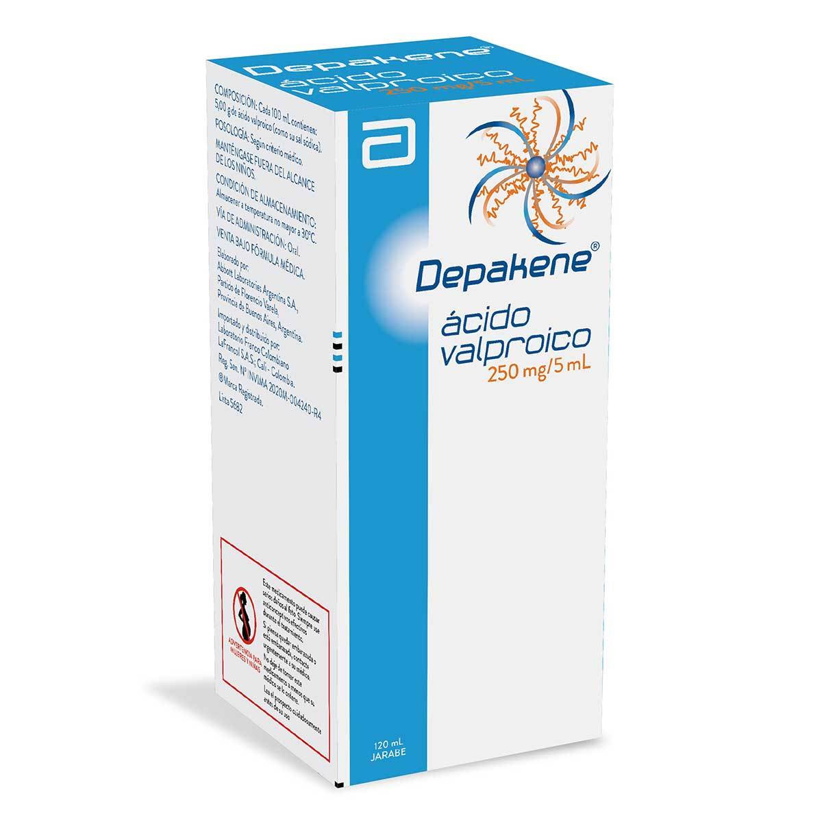 Jarabe Depakene 250 Mg/5 Ml Abbott Frasco X 120 Ml.