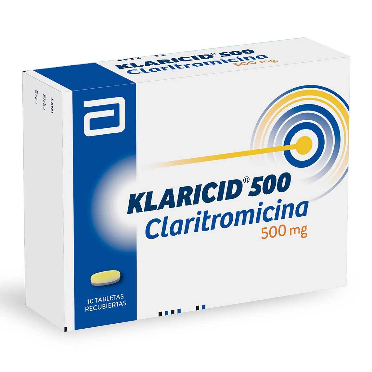 Klaricid 500 Mg Abbott Caja x 10 Tabletas Recubiertas