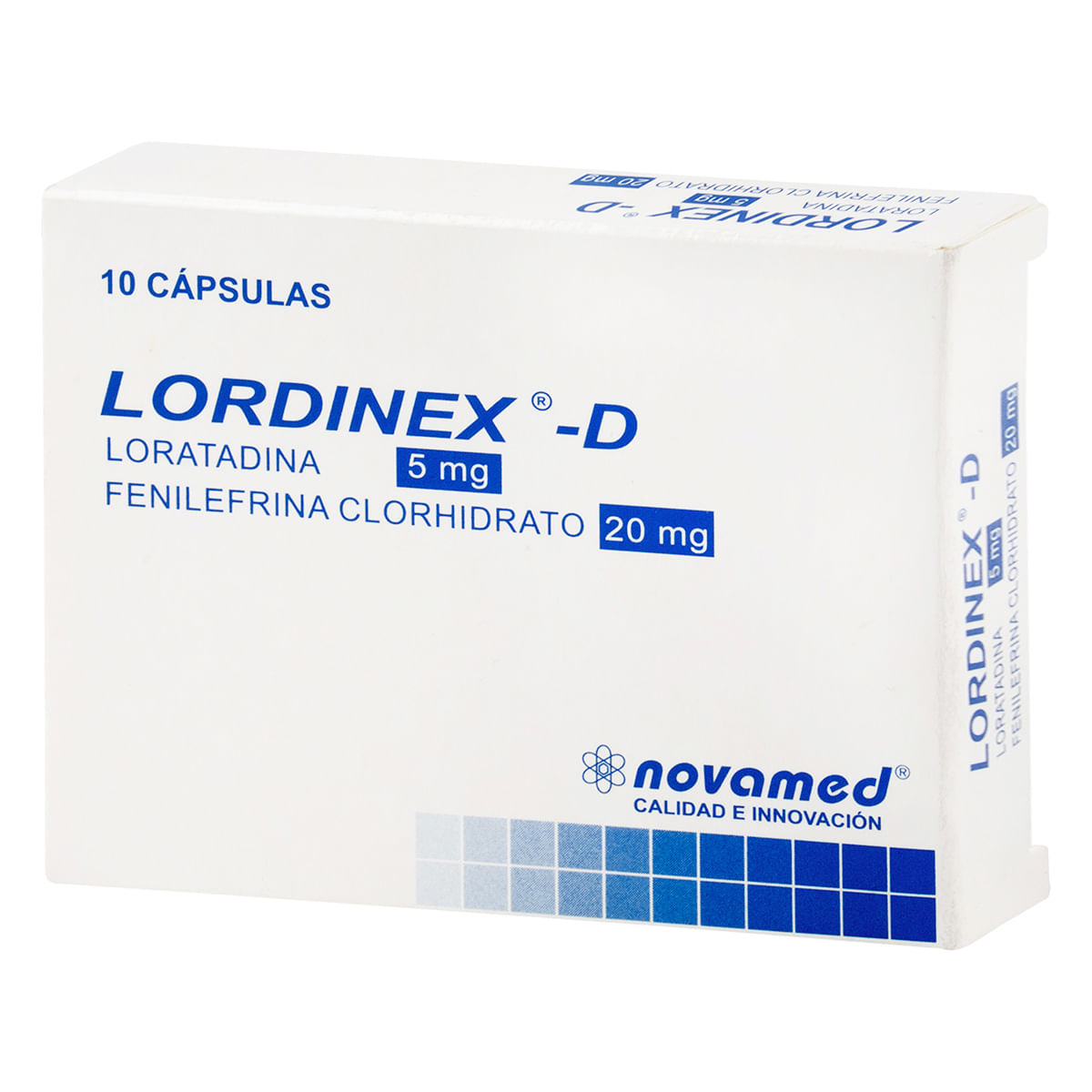 Lordinex-D 5 Mg/20 Mg Novamed Caja x 10 Cápsulas