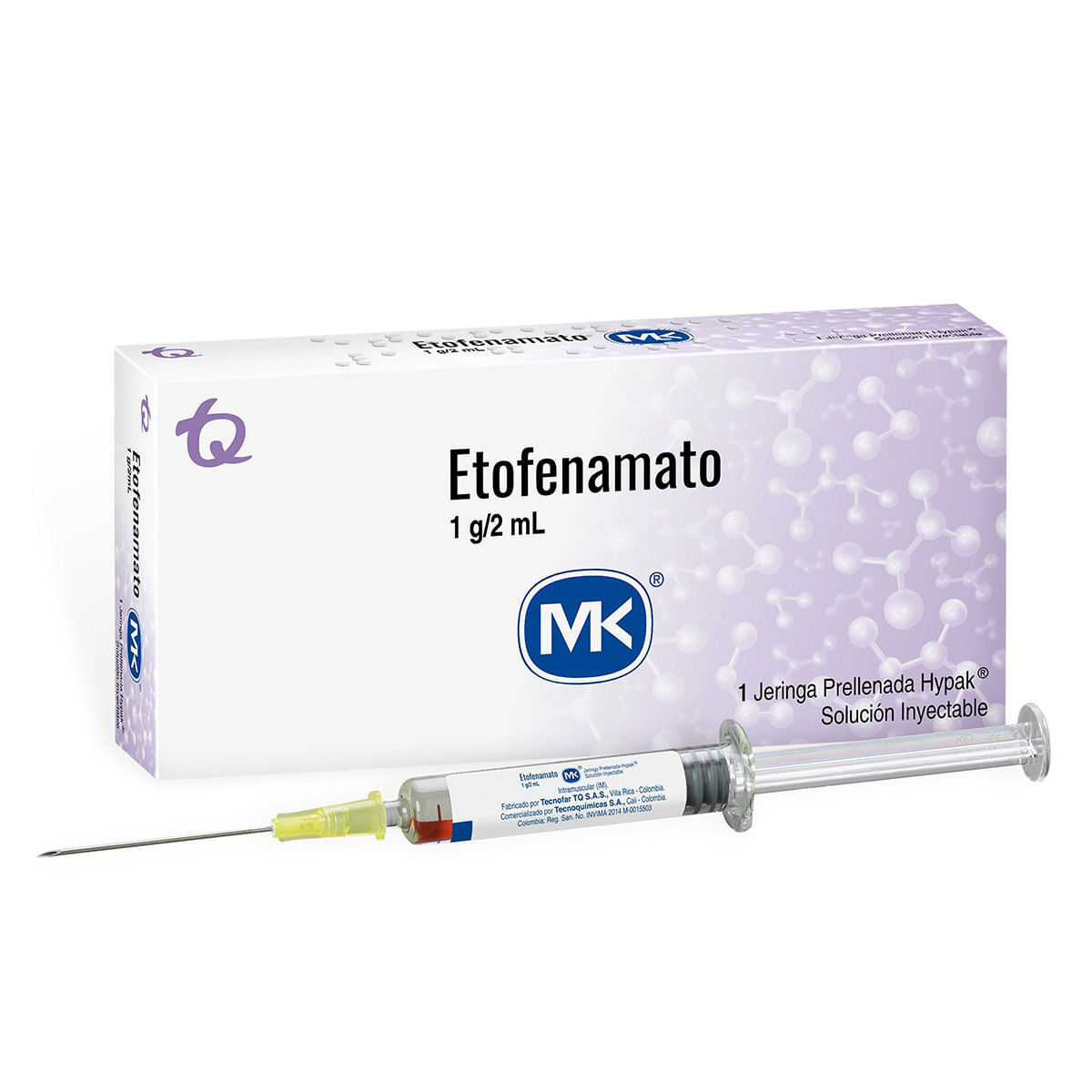 Solución Inyectable Etofenamato 1 G/2 Ml Mk Caja X 1 Jeringa Prellenada Hypak.