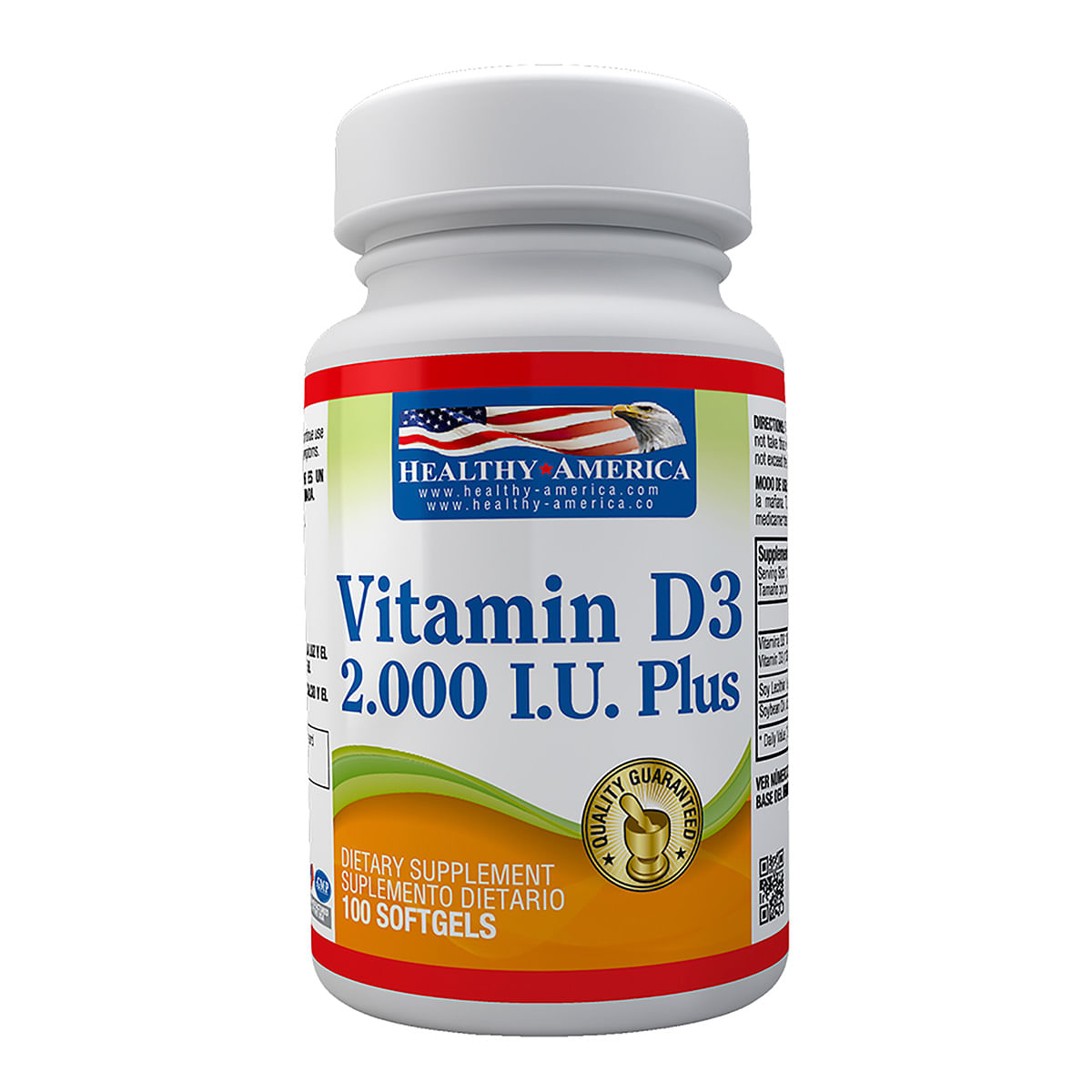 Suplemento Dietario Vitamin D3 2000 IU Plus Frasco x 100 Softgels