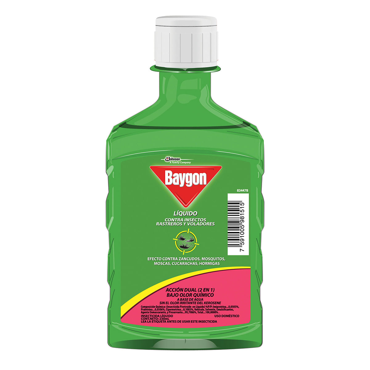 Repuesto Insecticida Baygon Líquido Frasco X 230 Ml.