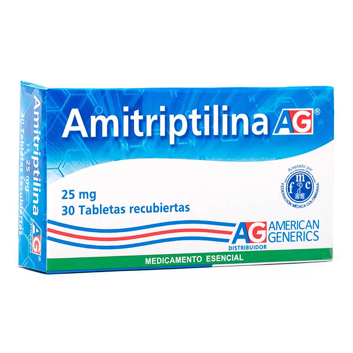 Amitriptilina 25 Mg AG Caja x 30 Tabletas Recubiertas