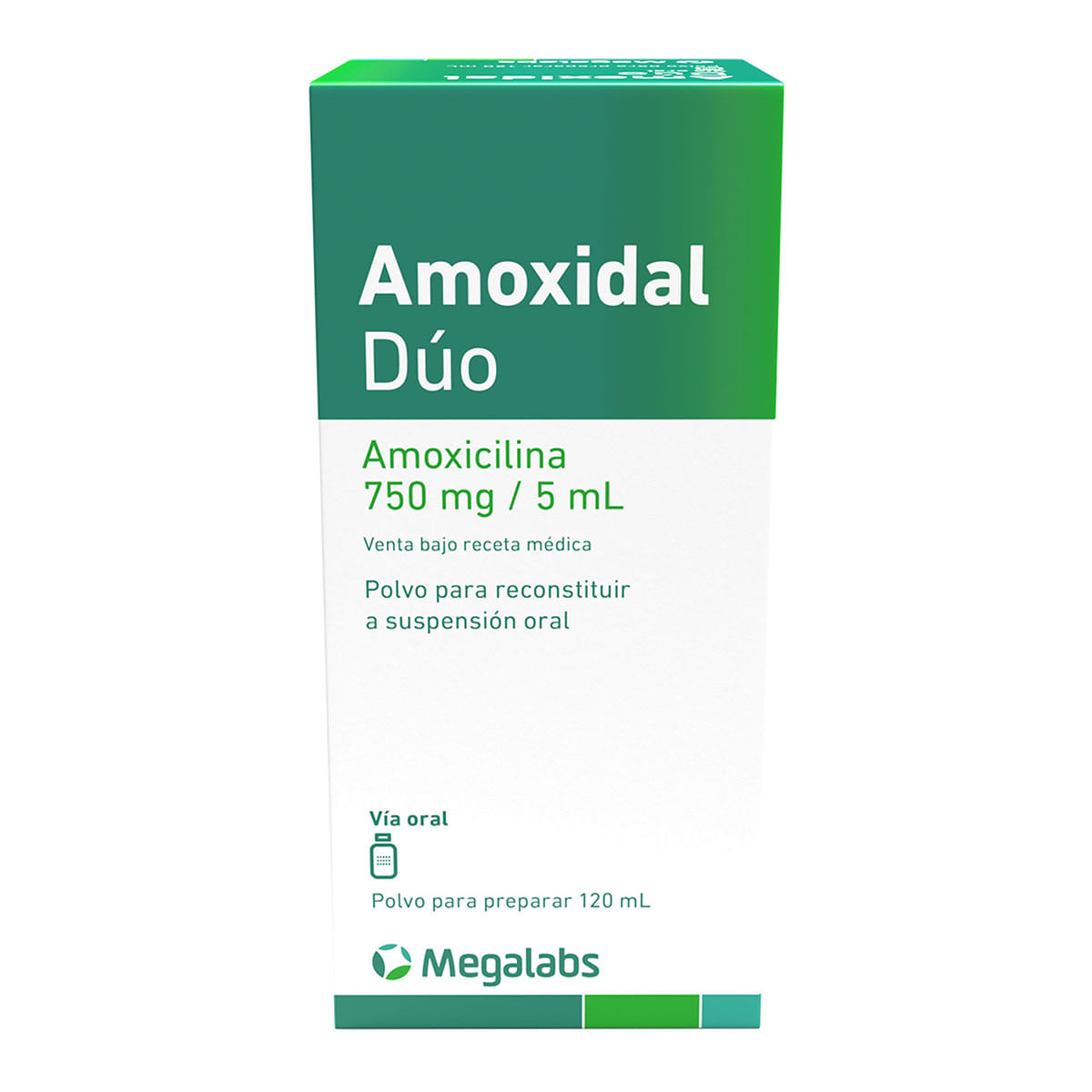 Suspensión Oral Amoxidal Dúo 750 Mg/5 mL Roemmers Polvo Frasco x 120 mL