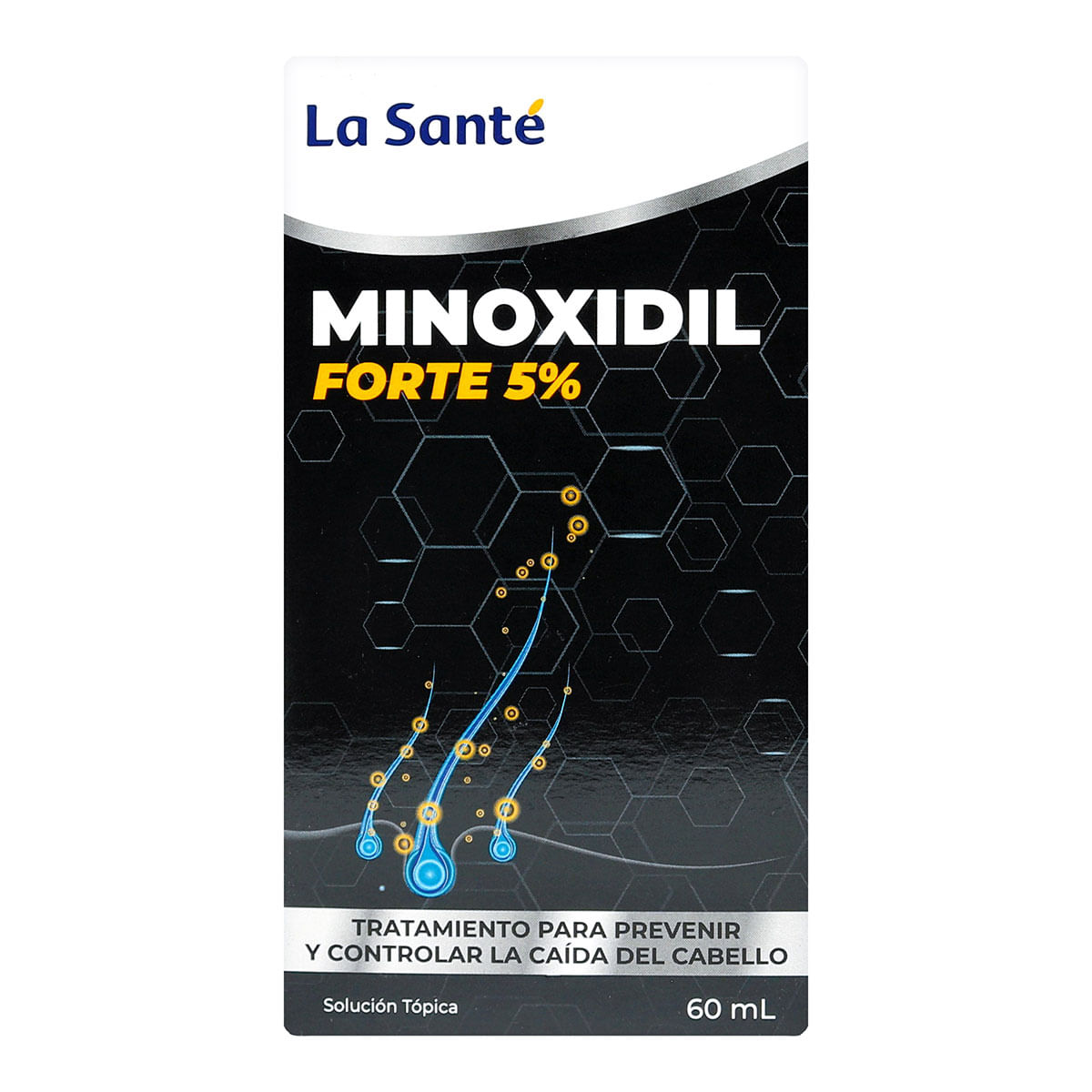 Solución Tópica Minoxil Forte 5 Porciento La Santé Frasco x 60 mL