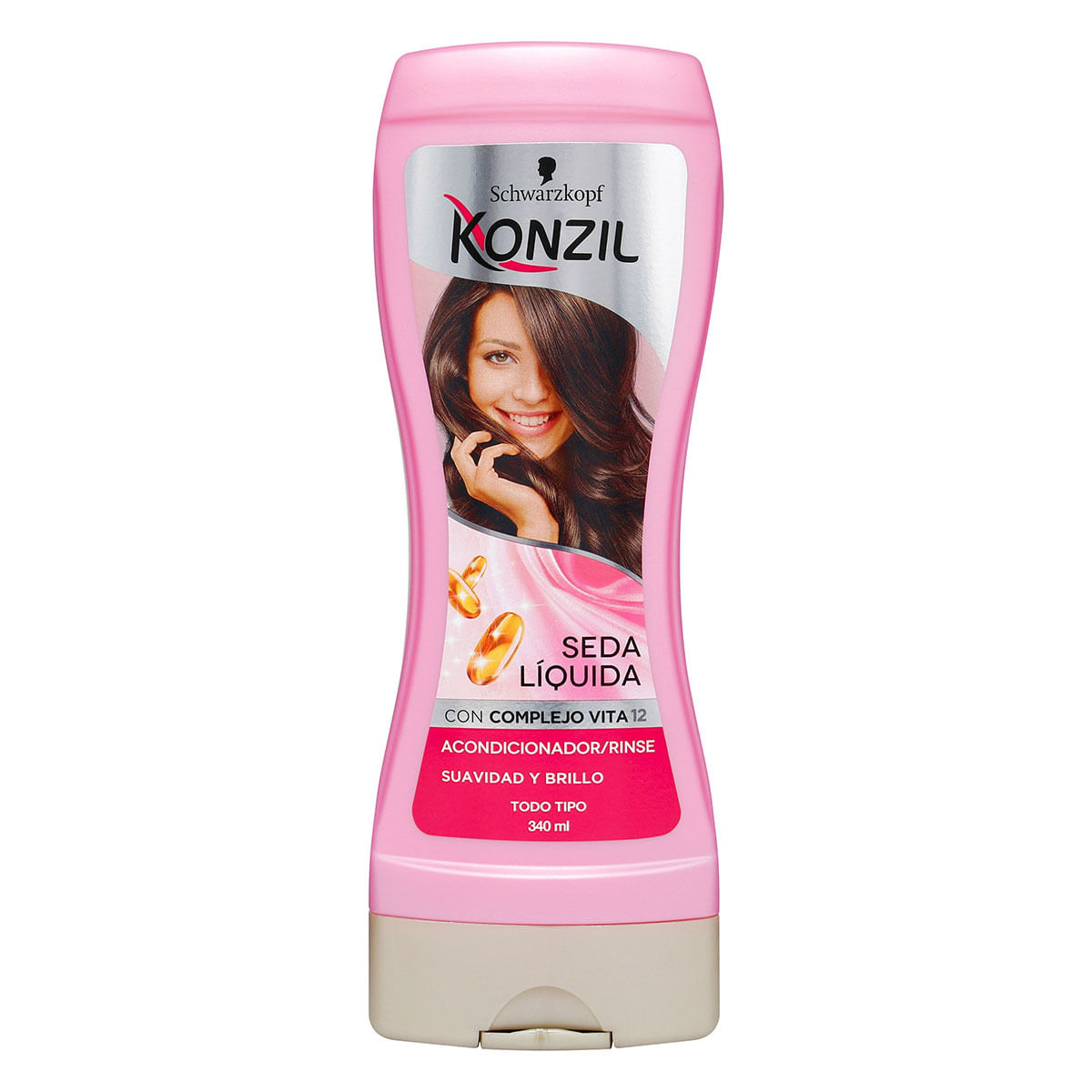 Acondicionador Seda Liquida Suavidad y Brillo Konzil Frasco x 340 mL.