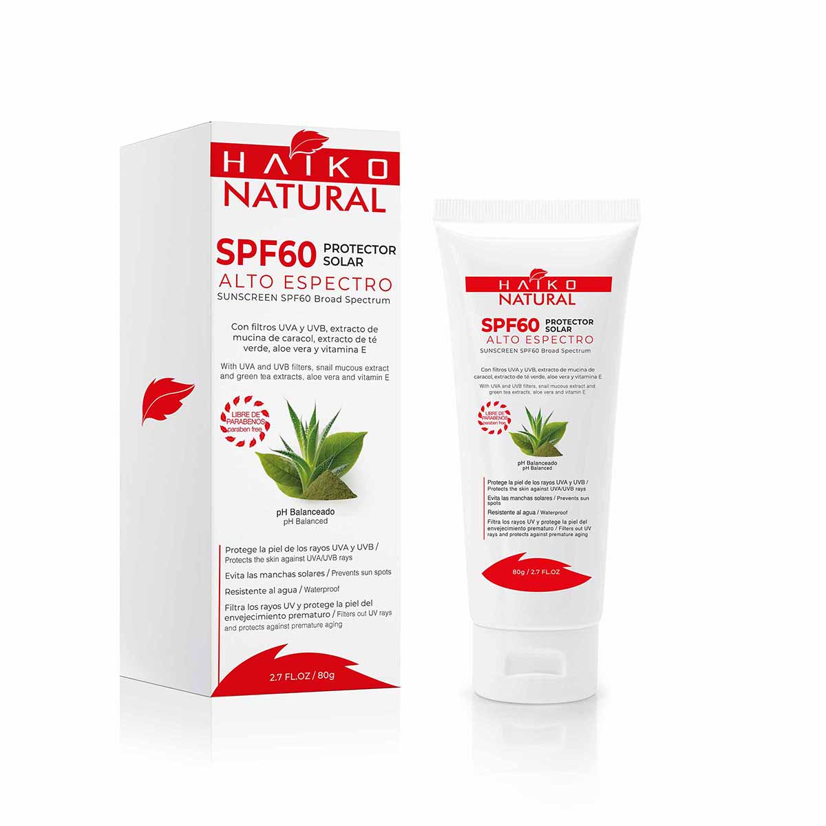Protector Solar Haiko Natural SPF60 Alto Espectro Tubo x 80 g