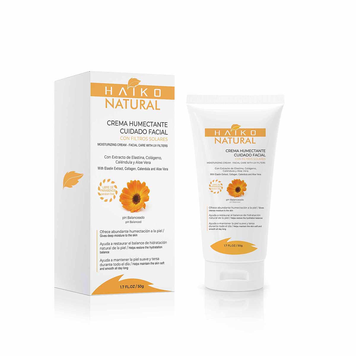 Crema Humectante Cuidado Facial Haiko Natural Tubo x 50 g