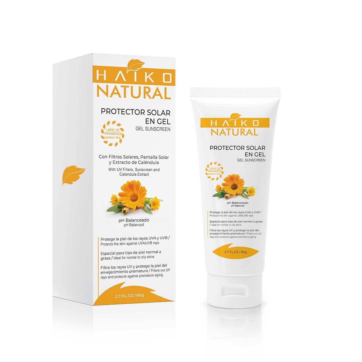 Protector Solar en Gel Haiko Natural Frasco x 80 mL.