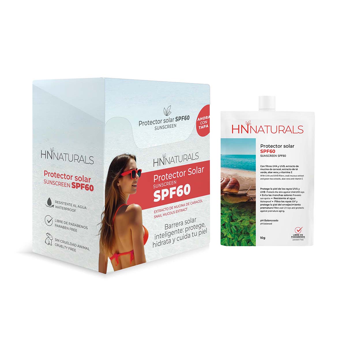 Protector Solar SPF60 HNnaturals 10 g Caja x 12 Sobres