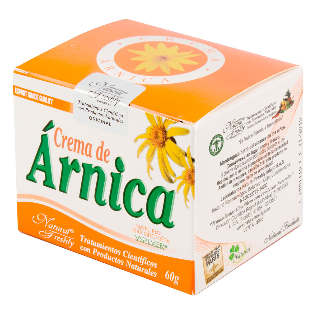 Crema Natural Freshly de Árnica Caja x 60 g