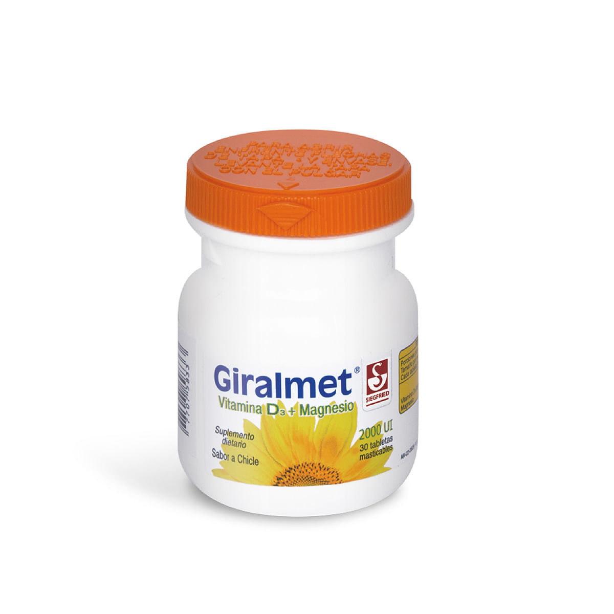 Suplemento Dietario Giralmet 2000 Ui Siegfried Chicle Frasco X 30 Tabletas Masticables.