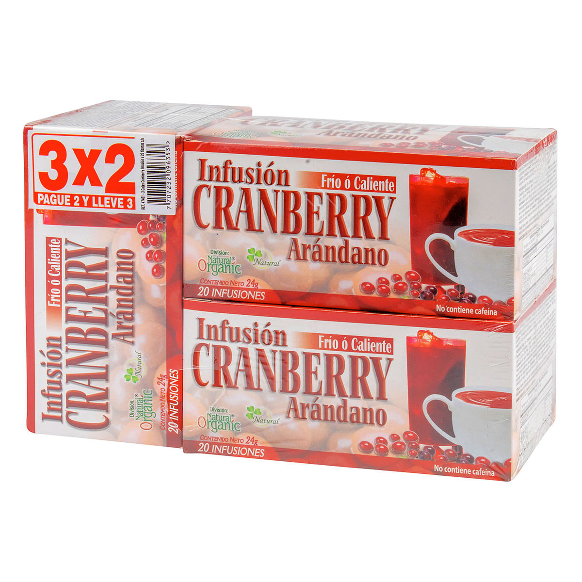 Infusión Cranberry Arándano Frío O Caliente Caja 24 g x 20 Uds Pague 2 Lleve 3.