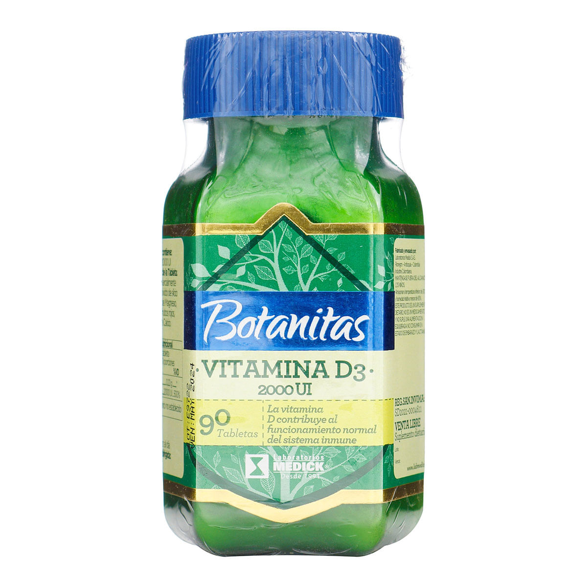 Vitamina D3 2000 Ui Botanitas Frasco x 90 Tabletas