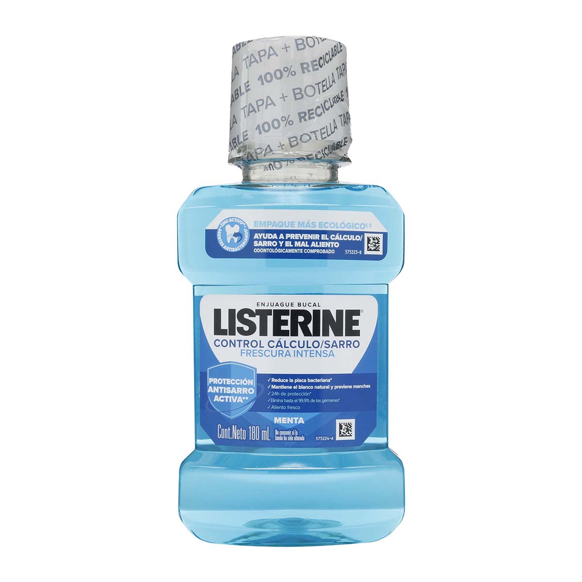 Enjuague Bucal Listerine Control Cálculo Sarro Menta Suave Frasco x 180 mL.