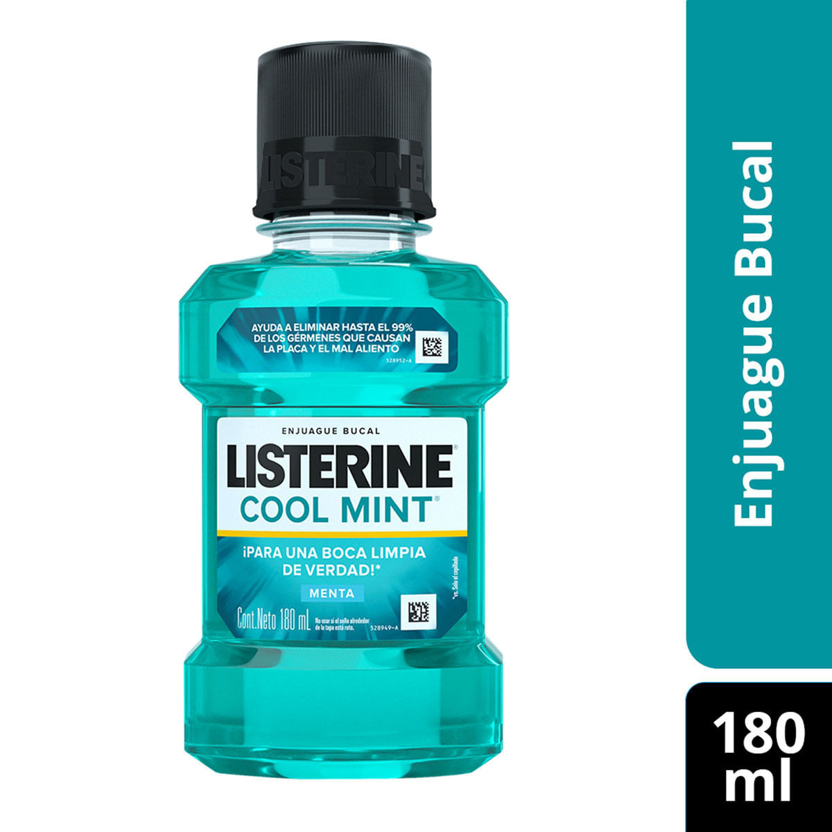 Enjuague Bucal Listerine Cool Mint Menta Frasco x 180 mL.