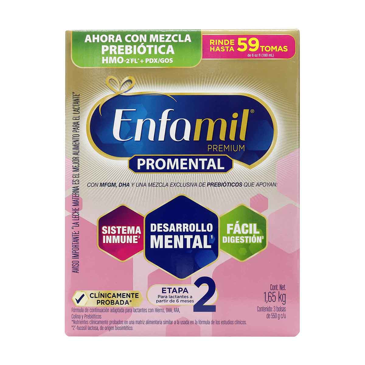 Fórmula Láctea enfamil Premium 2 6 Meses Polvo Caja 1650 g
