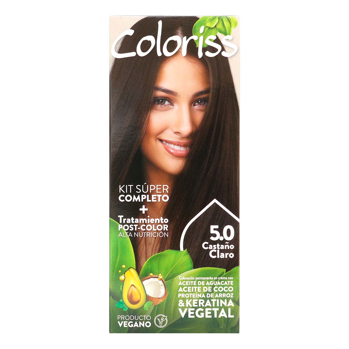 Tinte Permanente Coloriss Kit 5.0 Castaño Claro x Caja.
