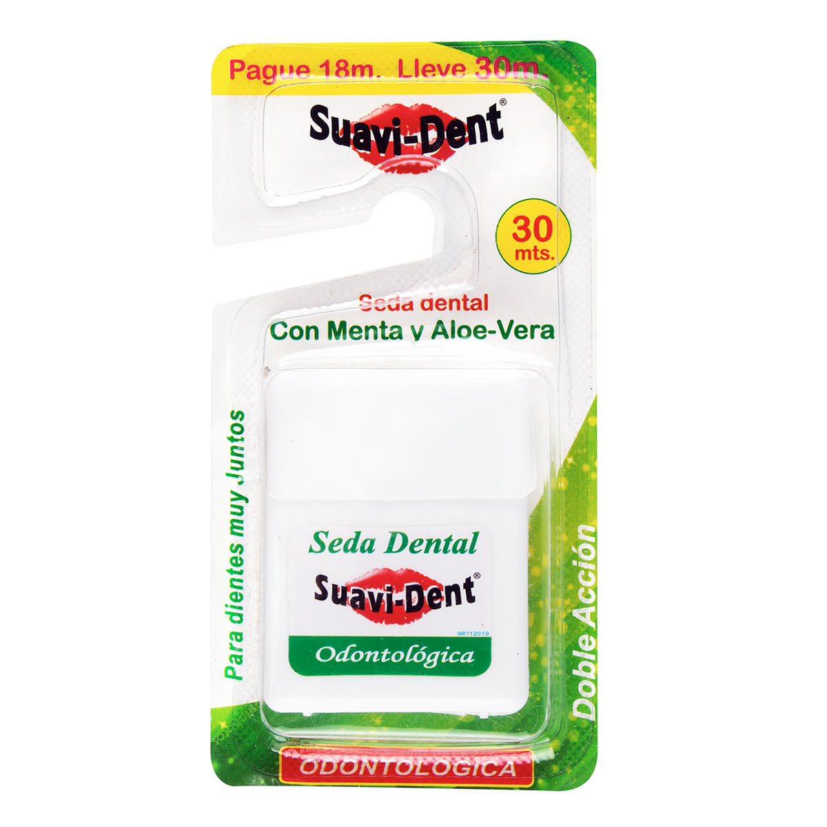Seda Dental Suavi-Dent Menta y Áloe Vera Blister x 1 Ud Pague 18 m Lleve 30 m