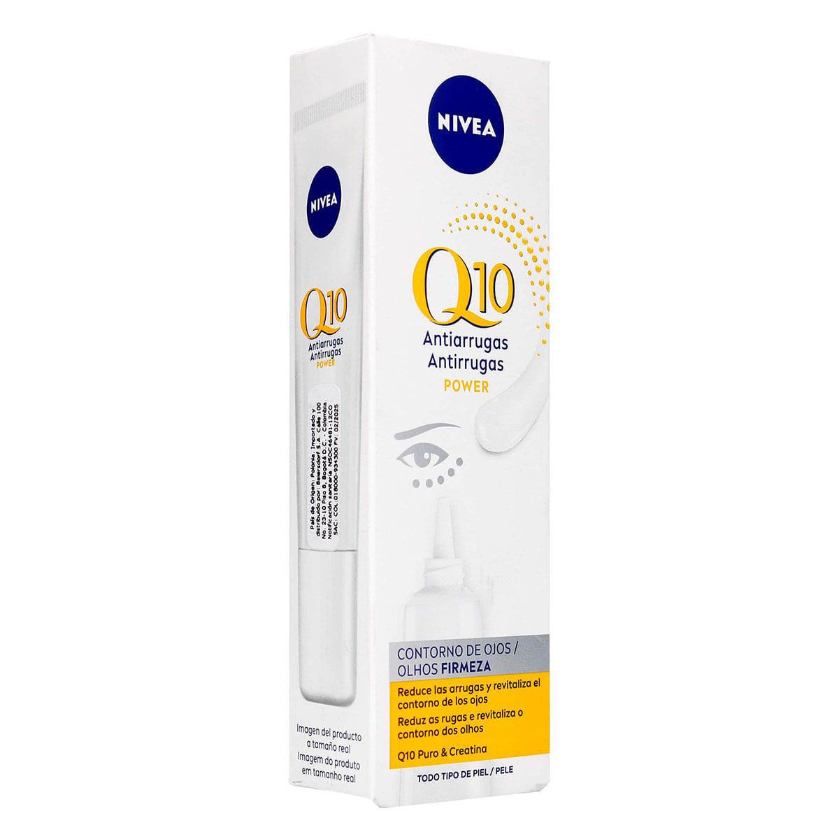 Crema Facial Nivea Q-10 Power Anti-Arrugas Contorno De Ojos Tubo X 15 Ml.