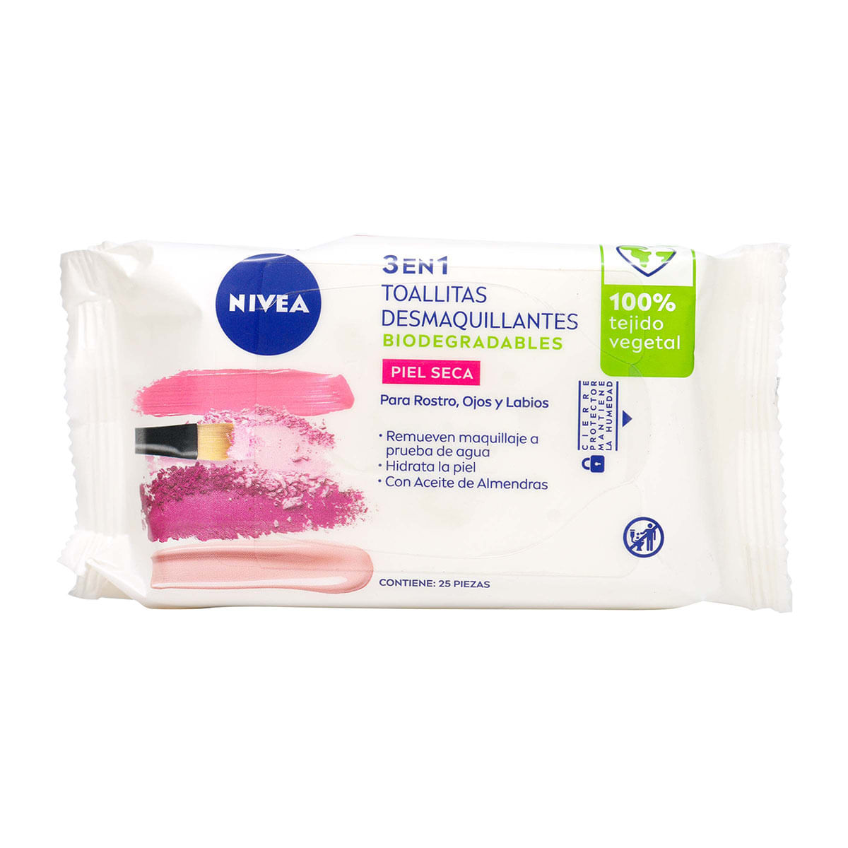 Toallitas Húmedas Nivea Desmaquillantes Suaves 3 En 1 Paquete X 25 Uds.