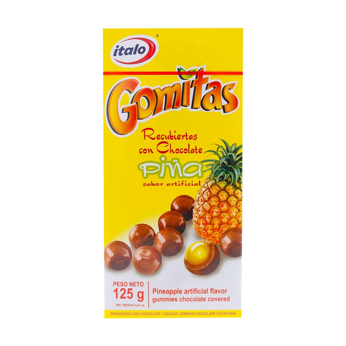 Gomas Italo Chocolate Piña Caja x 125 g.