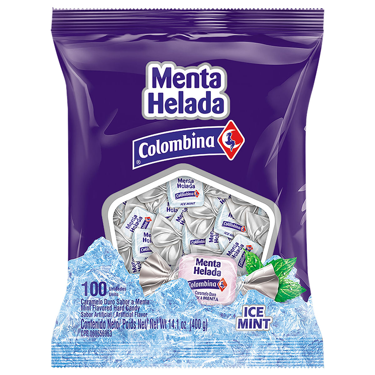 Caramelo Duro Menta Helada Colombina Paquete X 400 G X 100 Uds.