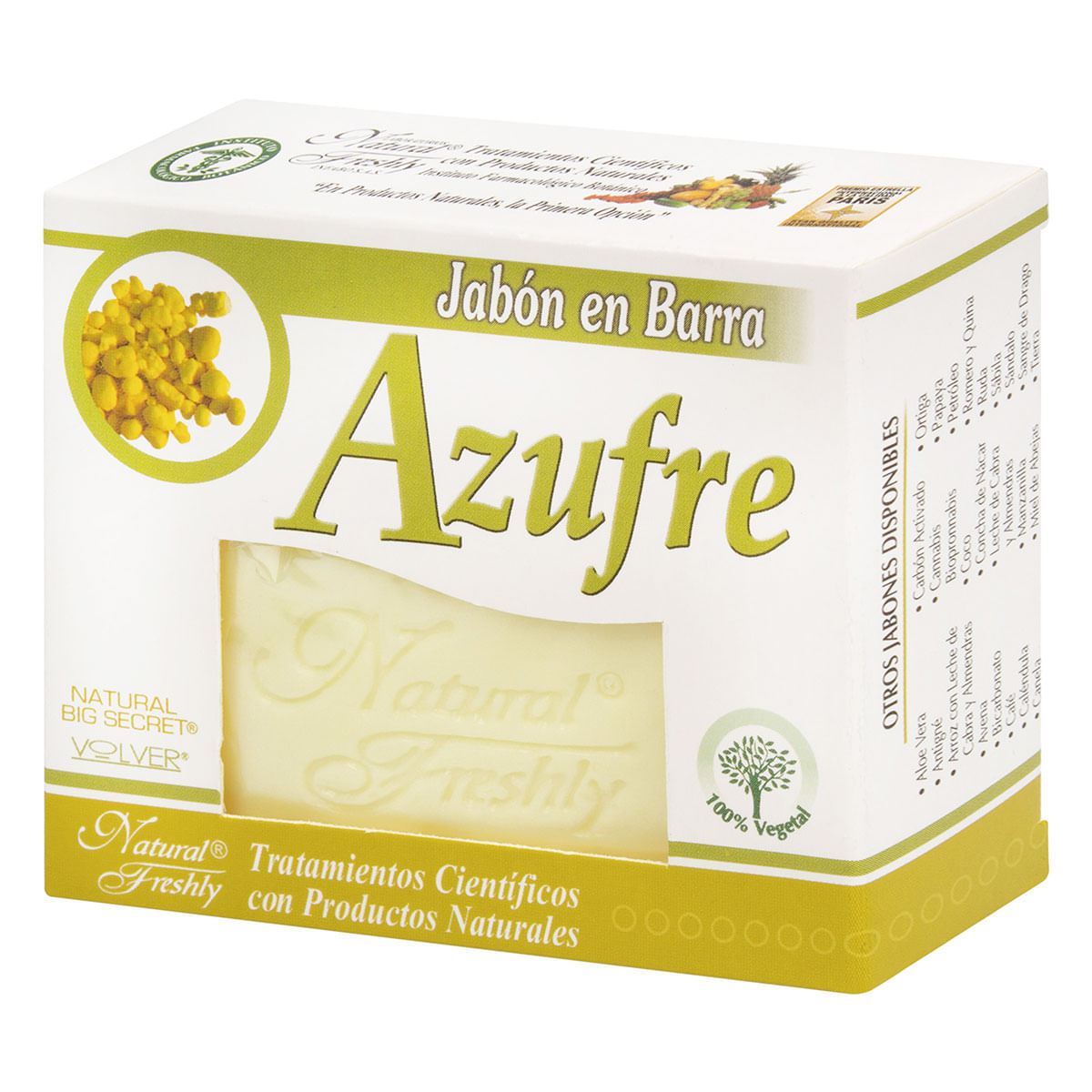 Jabón Natural Freshly Azufre Barra X 90 G.