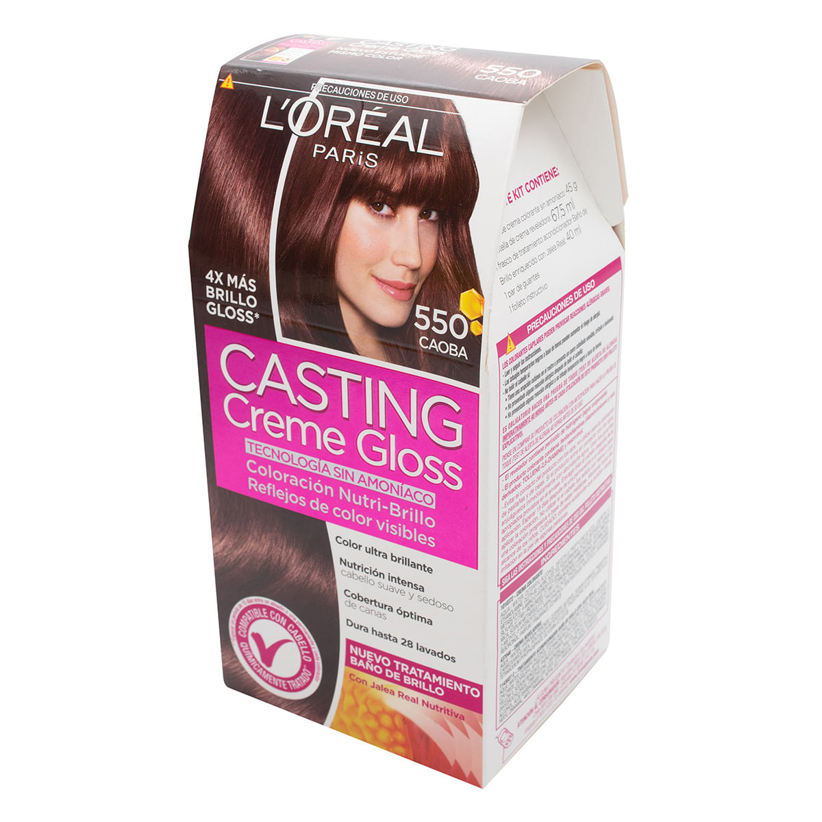Tinte Capilar Permanente LOréal Paris Casting Creme Gloss 550 Caoba x 1 Caja