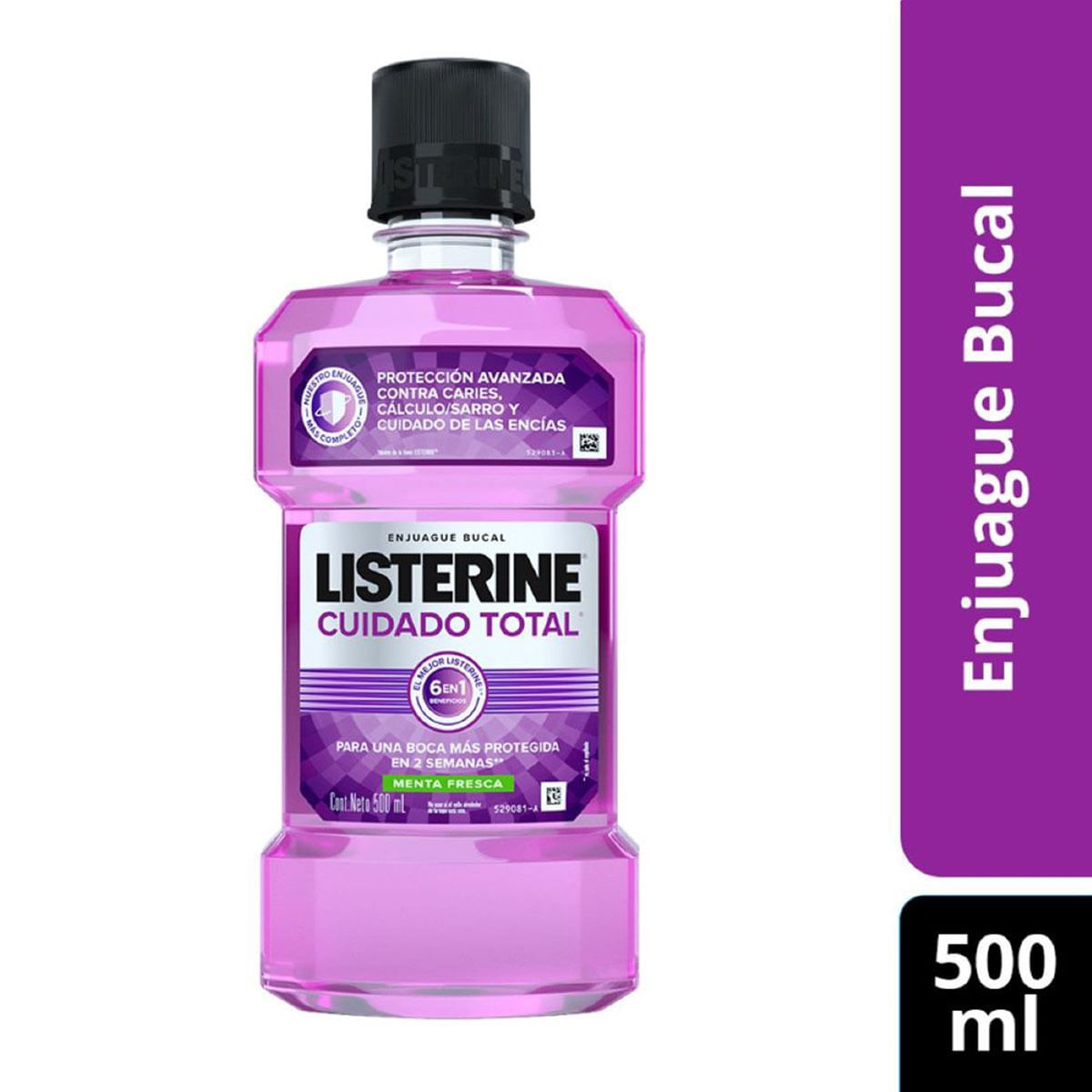 Enjuague Bucal Listerine Cuidado Total Menta Fresca Frasco x 500 mL.