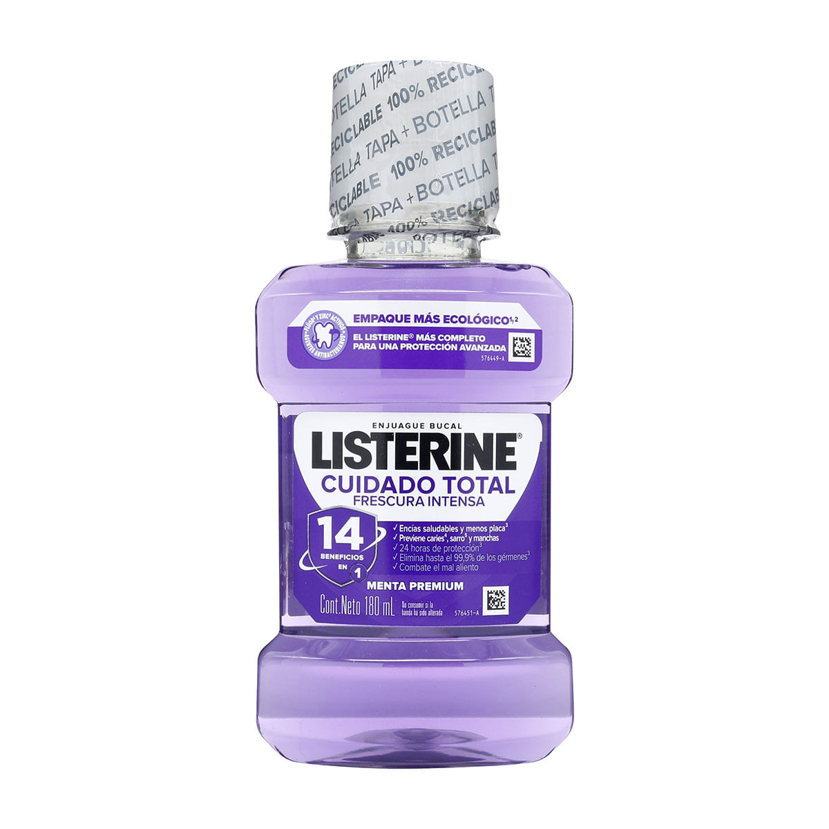 Enjuague Bucal Listerine Cuidado Total Menta Fresca Frasco x 180 mL.