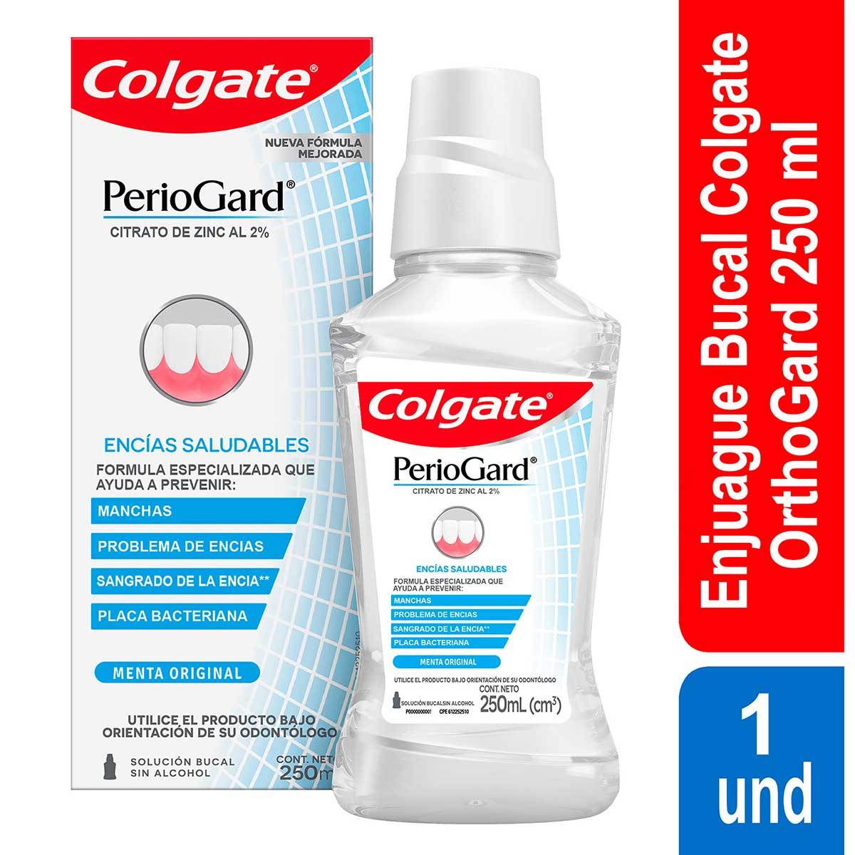 enjuague Bucal Colgate Periogard Sin Alcohol Frasco x 250 mL