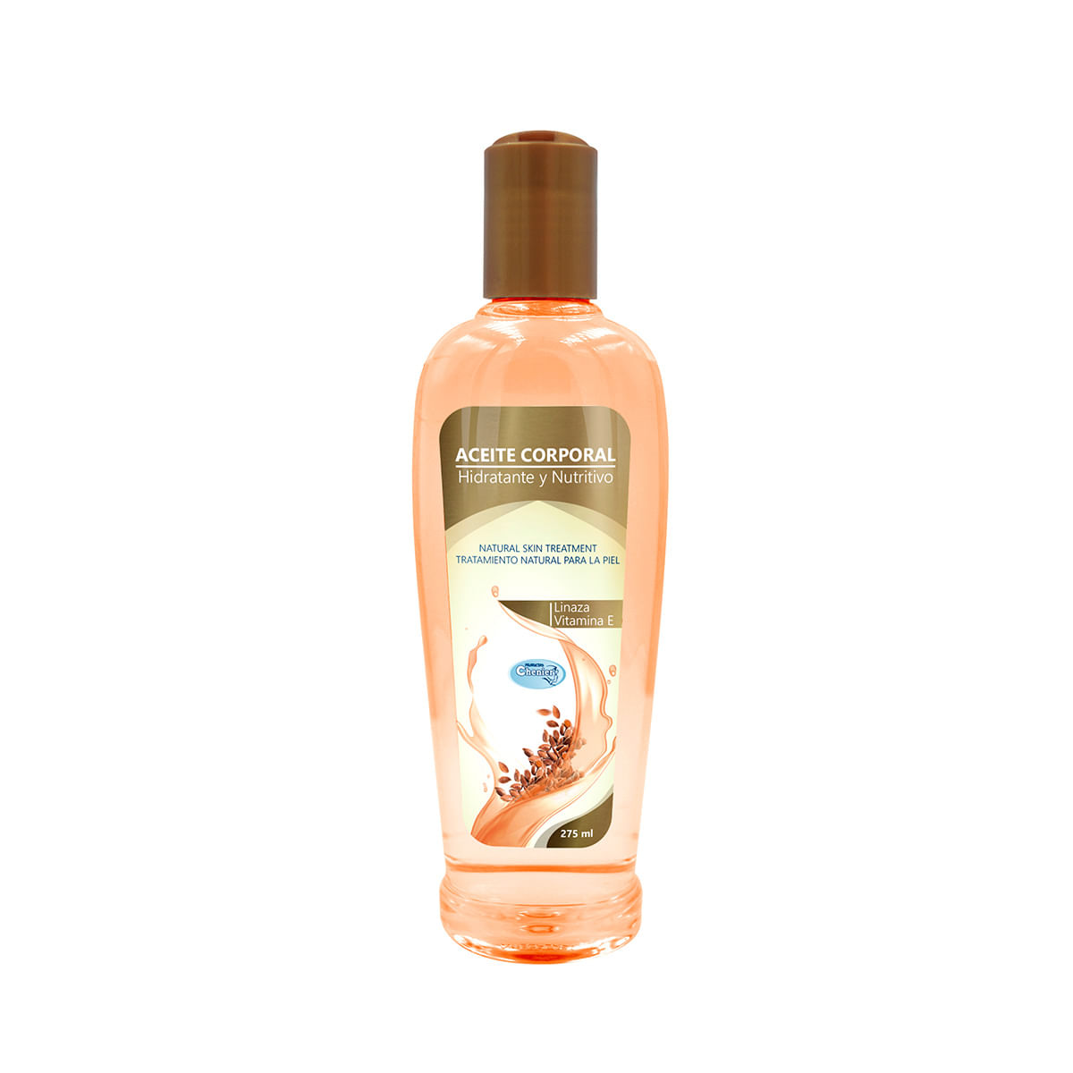 Aceite Corporal Linaza y Vitamina E Chenier Frasco x 275 mL.