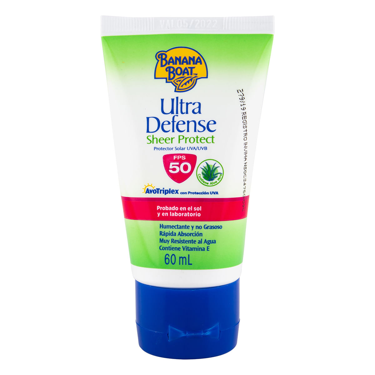 Protector Solar Banana Boat Ultra Defense Sheer Protect FPS 50 Tubo x 60 mL.