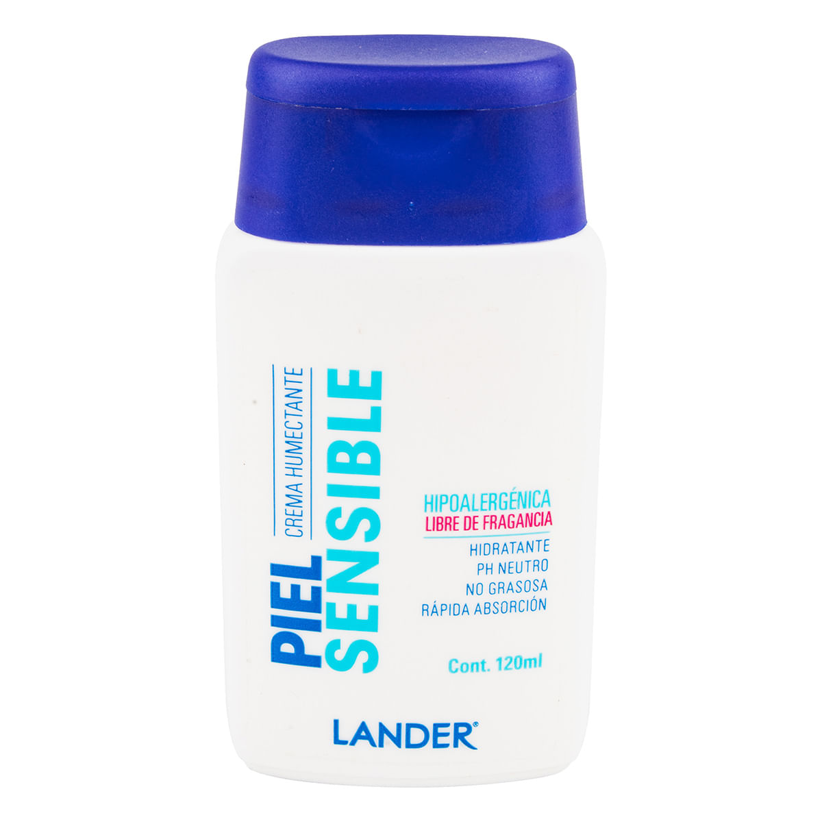 Crema Lander Humectante Hipoalergénica Piel Sensible Frasco X 120 Ml.