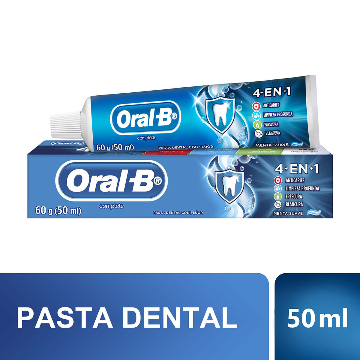 Pasta Dental Oral-B Complete 4 en 1 Menta Caja x 60 g.