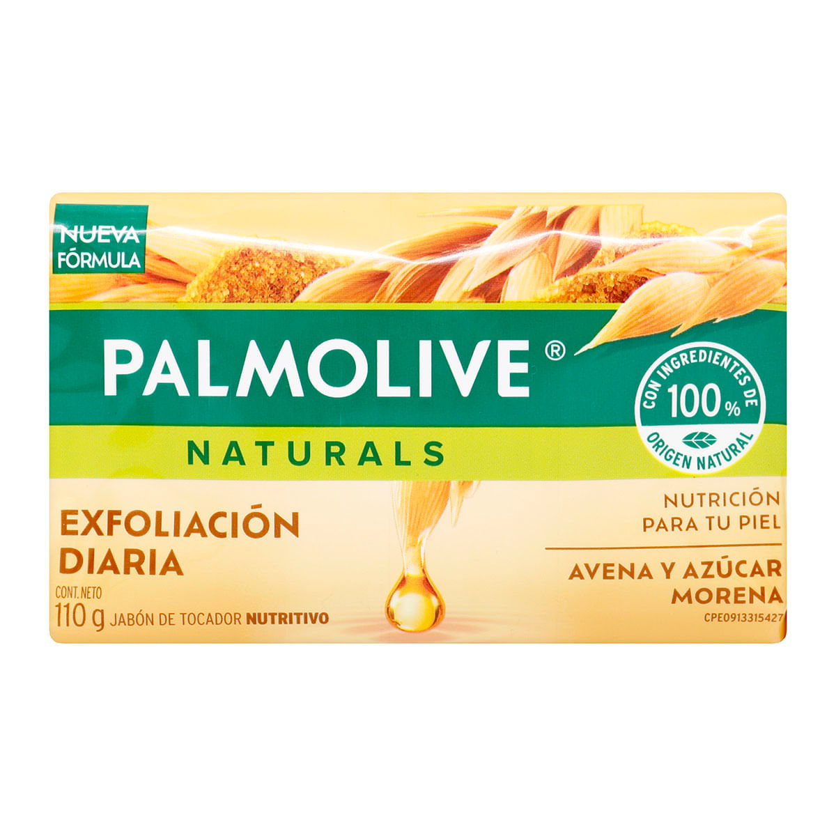 Jabón Palmolive Naturals Avena y Azúcar Morena Exfoliación Barra x 110 g