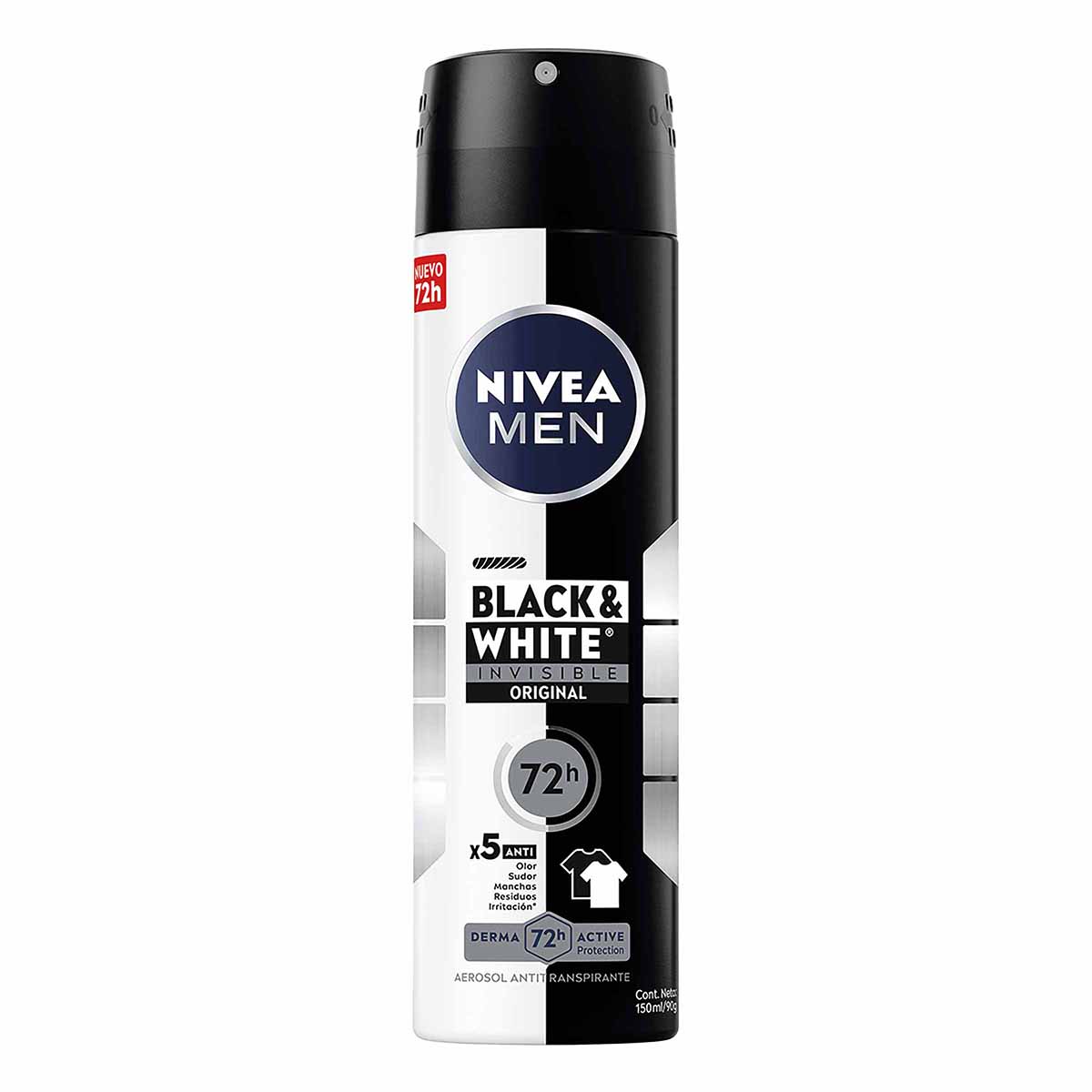 Antitranspirante Nivea Men Invisible Black & White Aerosol x 150 mL.