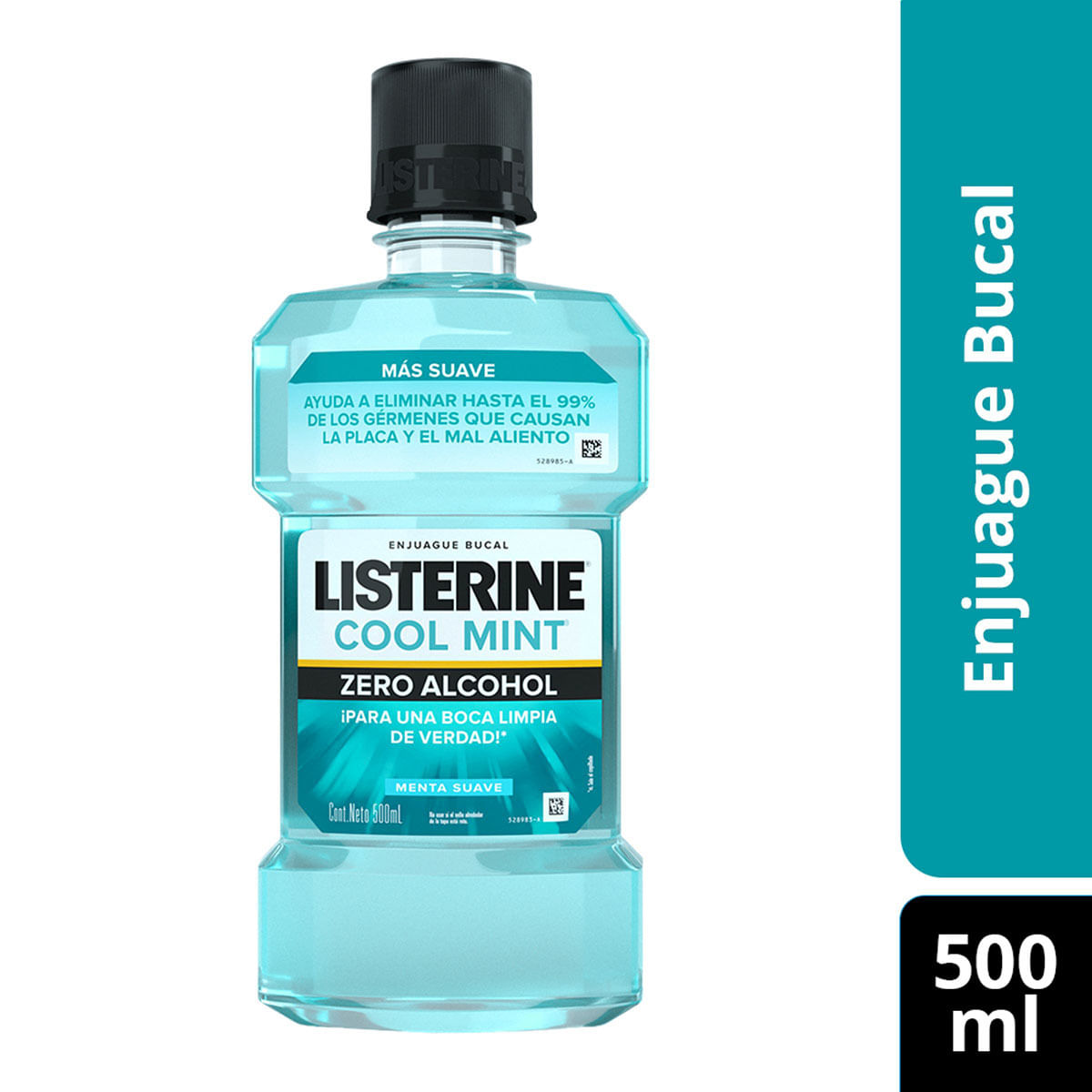 Enjuague Bucal Listerine Cool Mint Zero Alcohol Frasco x 500 mL.