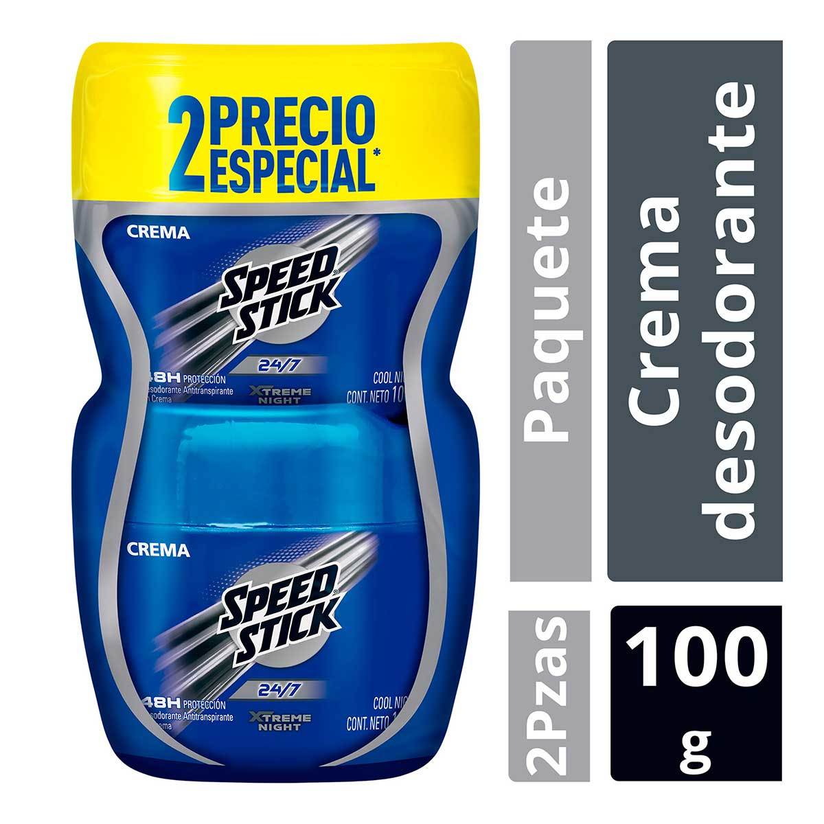 Desodorante Speed Stick 24/7 Cool Night Crema Frasco x 100 g x 2 Uds Precio Especial