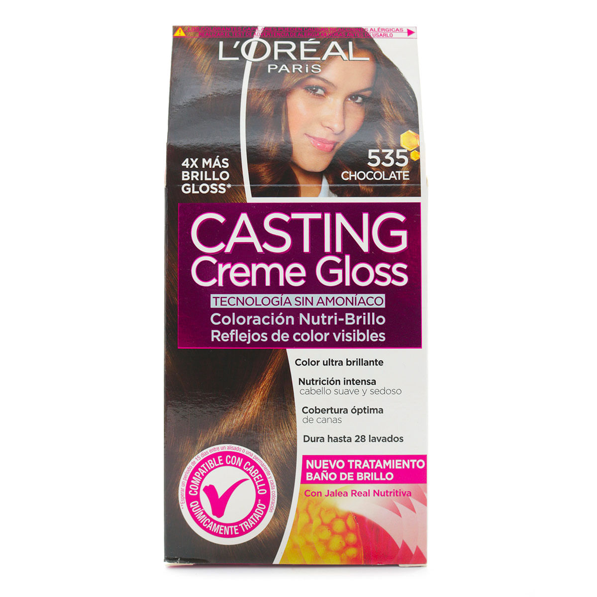 Tinte Capilar Permanente LOréal Paris Casting Creme Gloss 535 Chocolate x 1 Caja