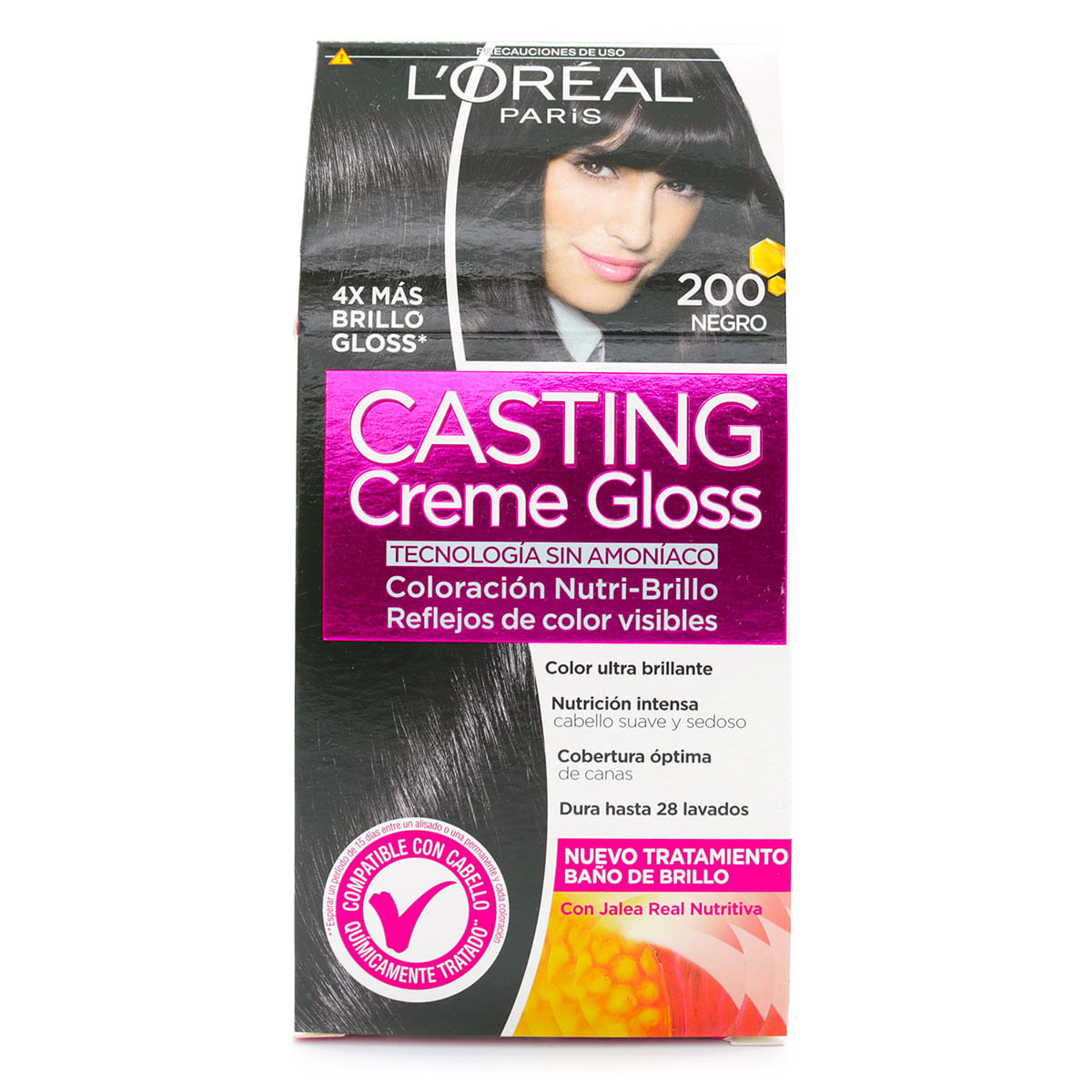 Tinte Capilar Permanente LOréal Paris Casting Creme Gloss 200 Negro x 1 Caja
