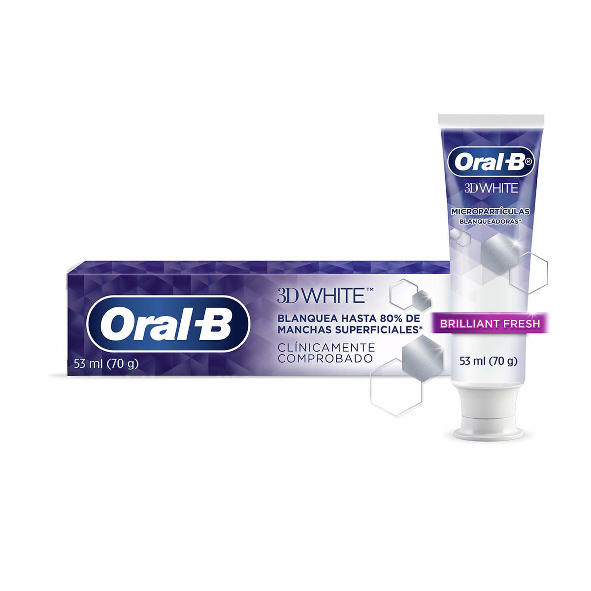 Pasta Dental Oral-B 3D White Menta Caja x 70 g.