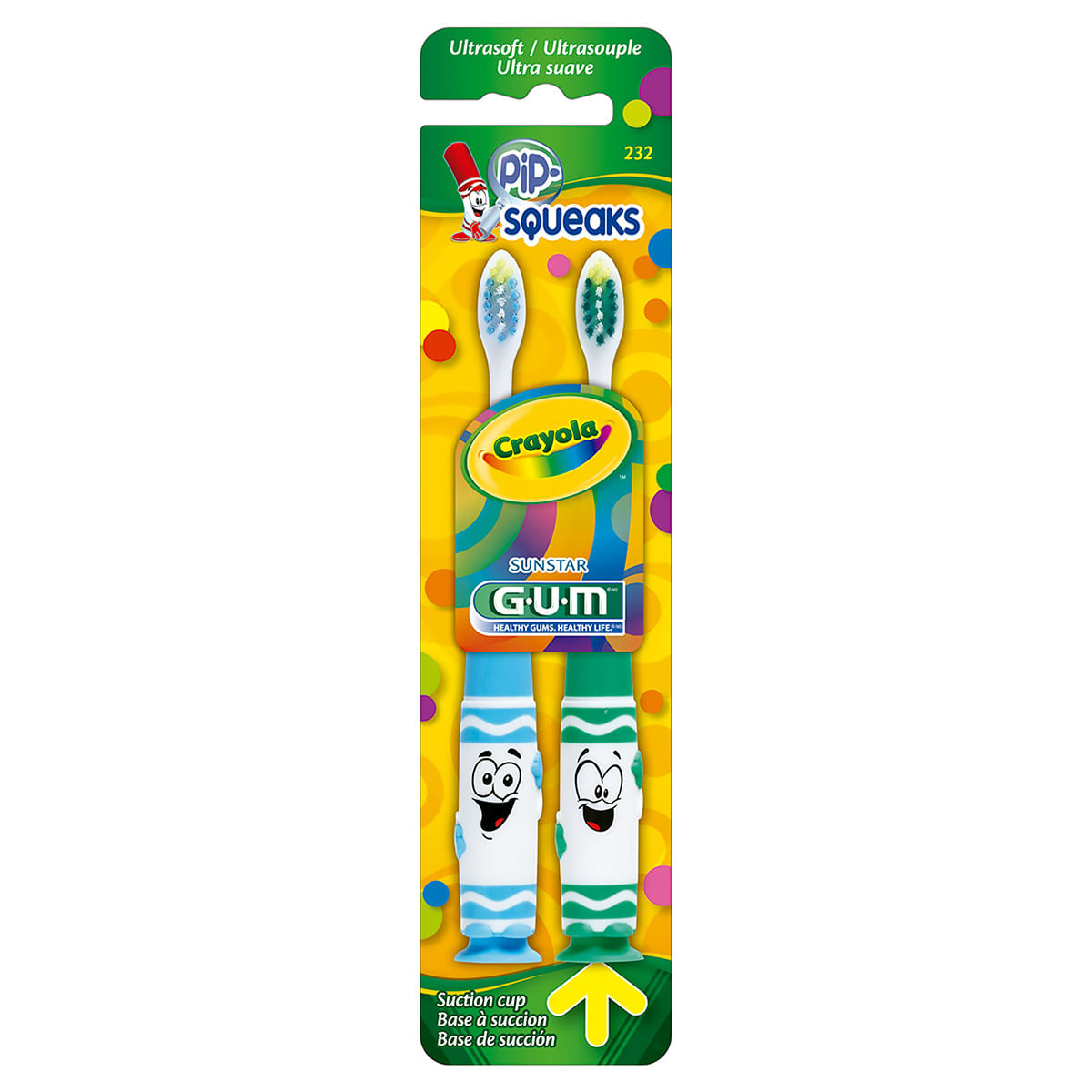 Cepillo Dental Gum Sunstar Kids Crayola Pip Squeaks Blister x 2 Uds.