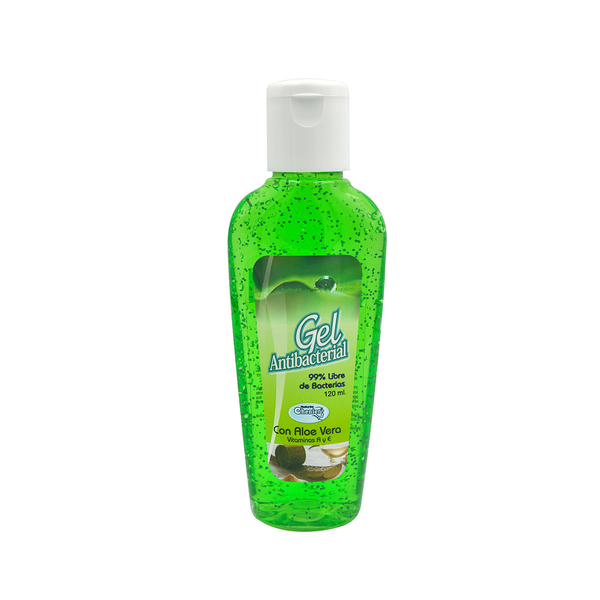 Gel Antibacterial Chenier Áloe Vera y Vitamina E Frasco x 120 mL.